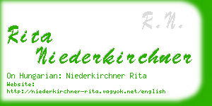 rita niederkirchner business card